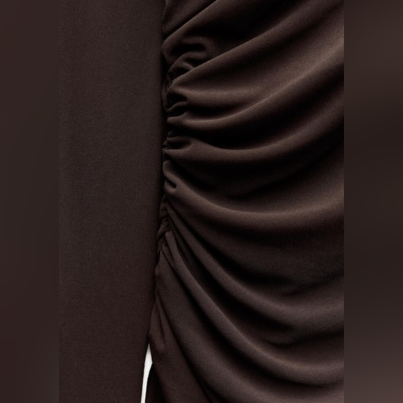 ZARA DRAPED MIDI DRESS XL - Picture 6 of 15